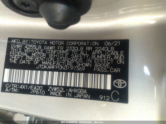 2022 Toyota Prius, VIN: JTDKAMFP0N3197369