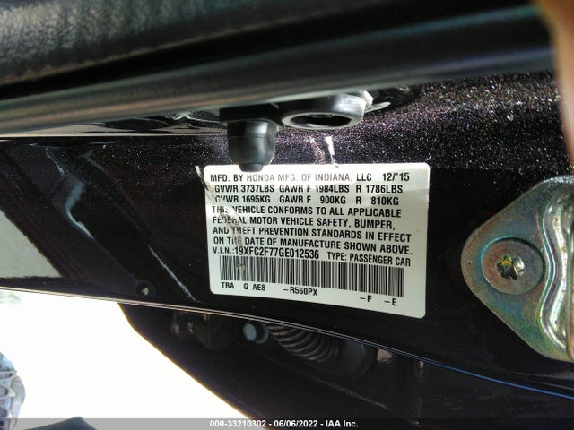 Honda Civic Sedan Ex 2016 19XFC2F77GE012536 Image 9