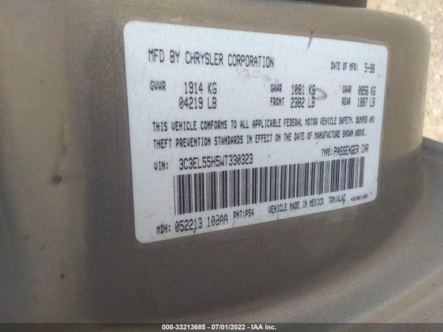 3C3EL55H5WT330323 Chrysler Sebring Jxi