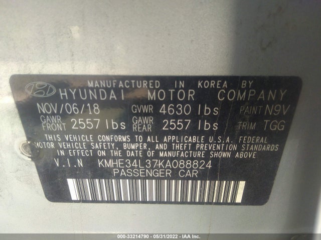 2019 Hyundai Sonata, VIN: KMHE34L37KA088824