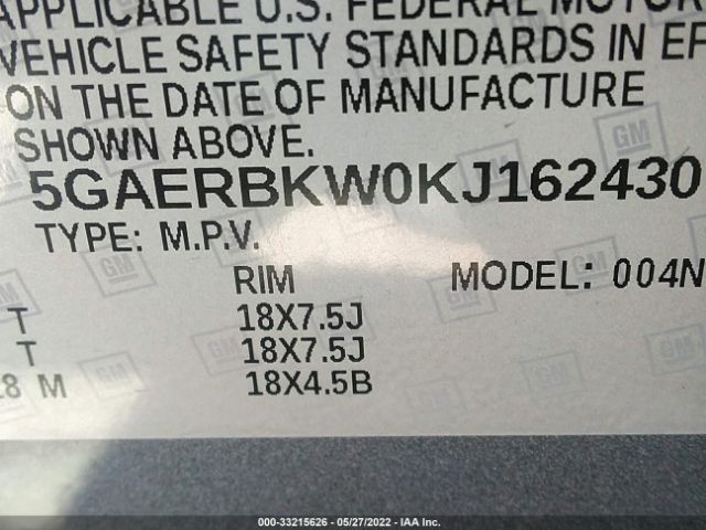 5GAERBKW0KJ162430 Buick Enclave Essence