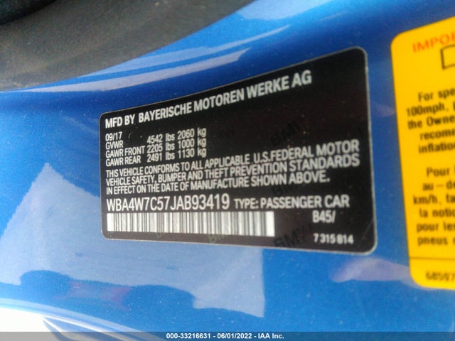 2018 BMW 4 Series, VIN: WBA4W7C57JAB93419