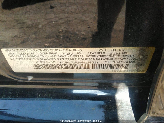 3VWRL71K89M126721 Volkswagen Jetta Sedan Tdi