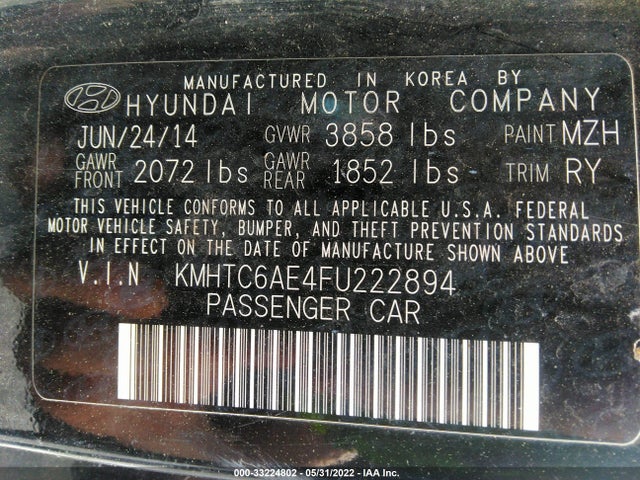 2015 Hyundai Veloster, VIN: KMHTC6AE4FU222894