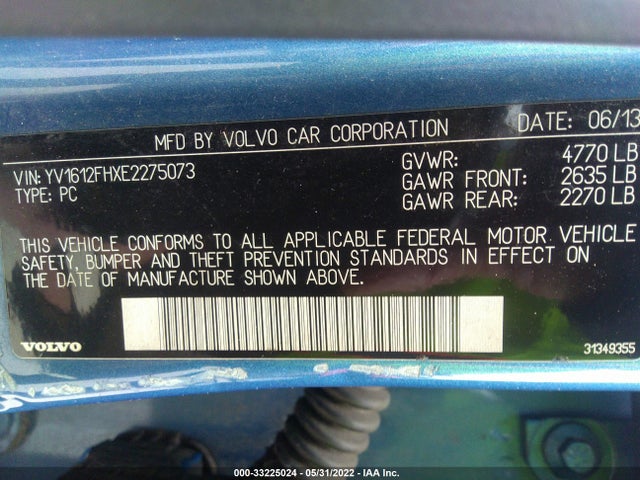2014 Volvo S40, VIN: YV1612FHXE2275073