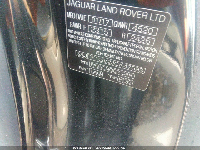 2018 Jaguar F-TYPE, VIN: SAJDF1GV2JCK47593