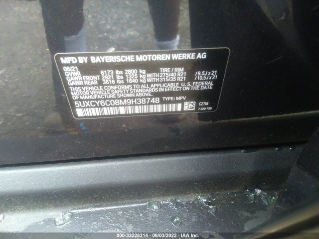 2021 BMW X6, VIN: 5UXCY6C08M9H38748