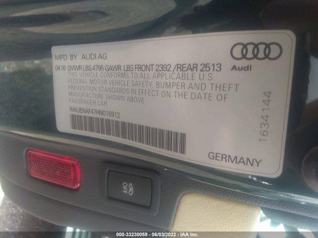 WAUENAF47HN016912 Audi A4 Premium Plus