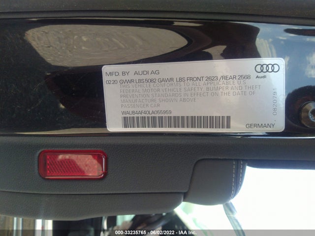 2020 Audi S4, VIN: WAUB4AF40LA055959