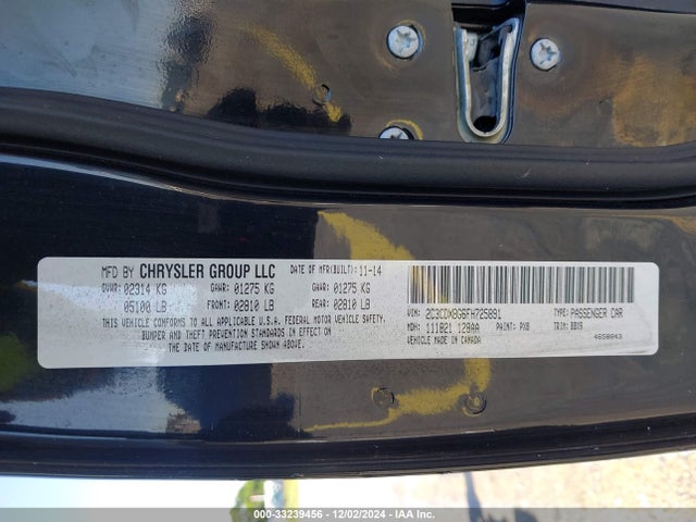 2C3CDXBG6FH725891 Dodge Charger Se