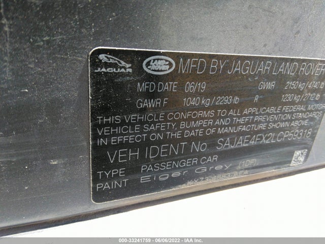 2020 Jaguar XE, VIN: SAJAE4FX2LCP59318