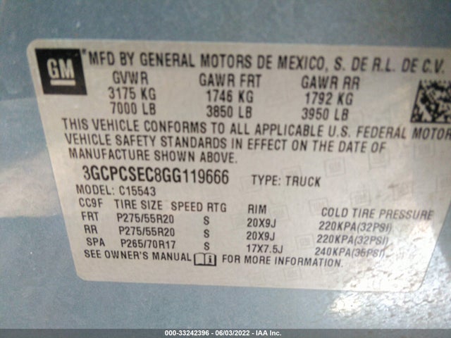 Chevrolet Silverado 1500 1lz 2016 3GCPCSEC8GG119666 Image 9