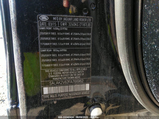 2015 Land Rover LR4, VIN: SALAK2V62FA766962