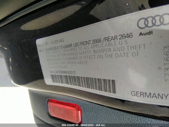2021 Audi S5, VIN: WAUC4CF58MA052012