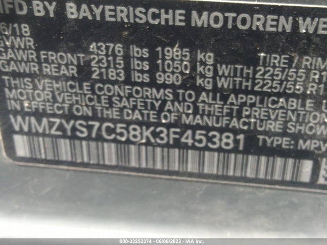 2019 Mini Countryman, VIN: WMZYS7C58K3F45381