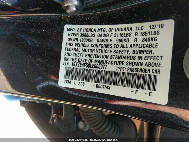 2020 Honda Insight, VIN: 19XZE4F58LE005977