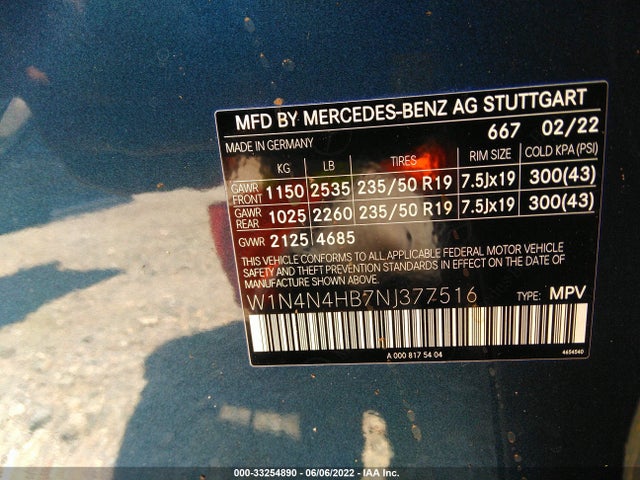 2022 Mercedes-Benz GLA-Class, VIN: W1N4N4HB7NJ377516