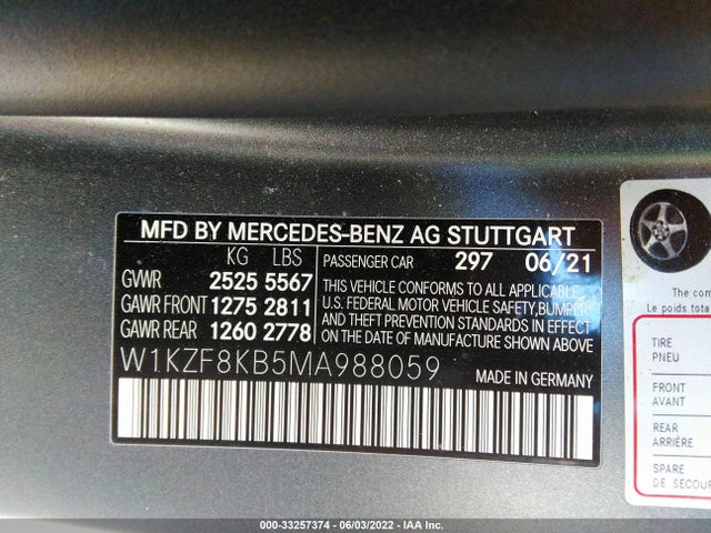 2021 Mercedes-Benz E-Class Wagon, VIN: W1KZF8KB5MA988059