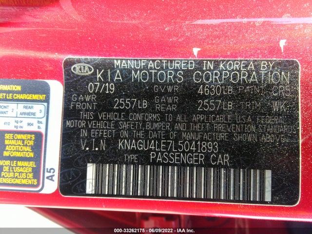 2020 Kia Optima, VIN: KNAGU4LE7L5041893