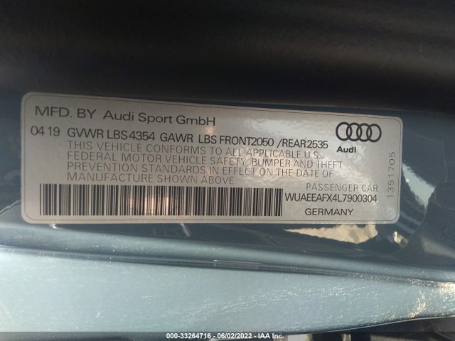 2020 Audi R8, VIN: WUAEEAFX4L7900304