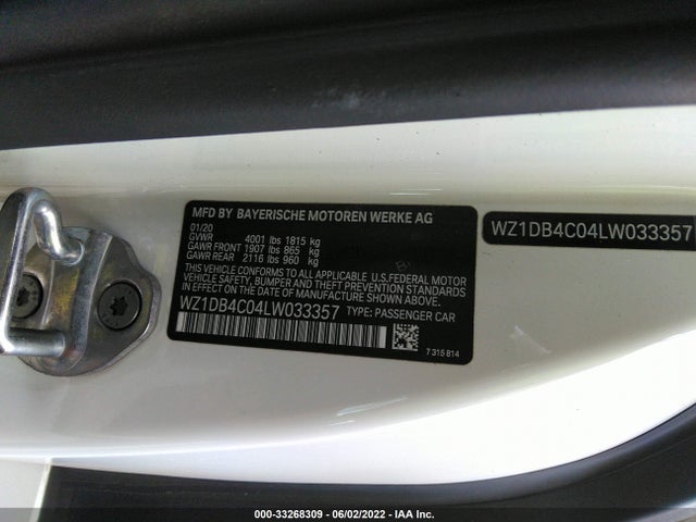 2020 Toyota Supra, VIN: WZ1DB4C04LW033357