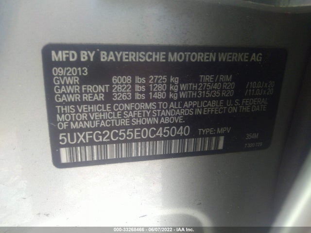 2014 BMW X6, VIN: 5UXFG2C55E0C45040