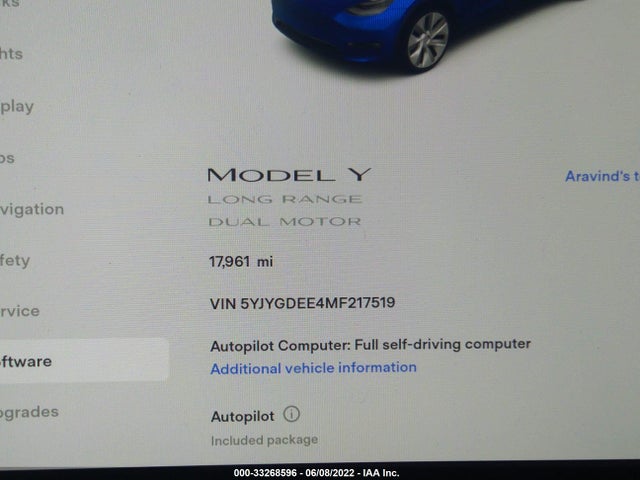 Tesla Model Y Long Range 2021 5YJYGDEE4MF217519 Image 8