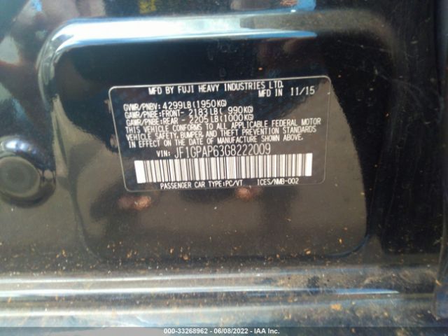 JF1GPAP63G8222009 Subaru IMPREZA WAGON