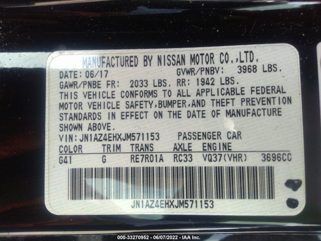 2018 Nissan Z, VIN: JN1AZ4EHXJM571153