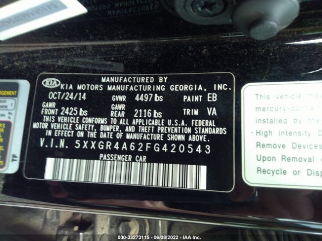 5XXGR4A62FG420543 KIA Optima Sxl Turbo