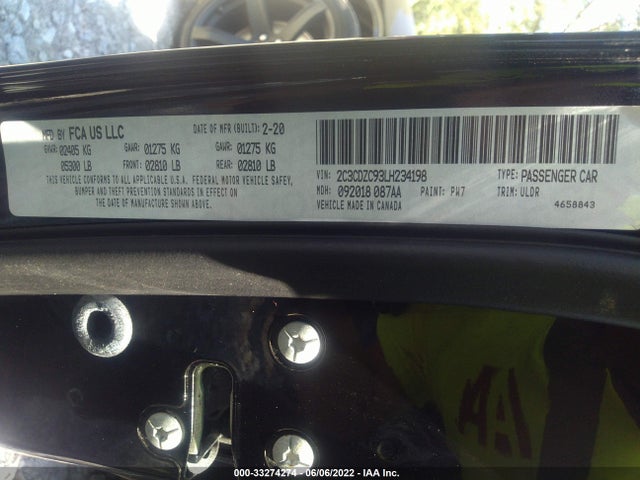 Dodge CHALLENGER 2020 2C3CDZC95LH246160 Image 9