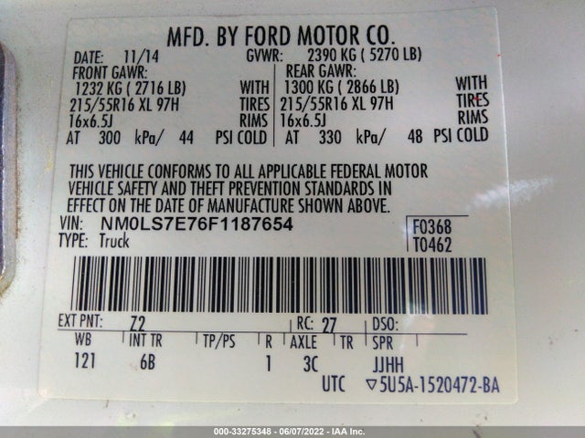 2015 Ford Transit Connect, VIN: NM0LS7E76F1187654