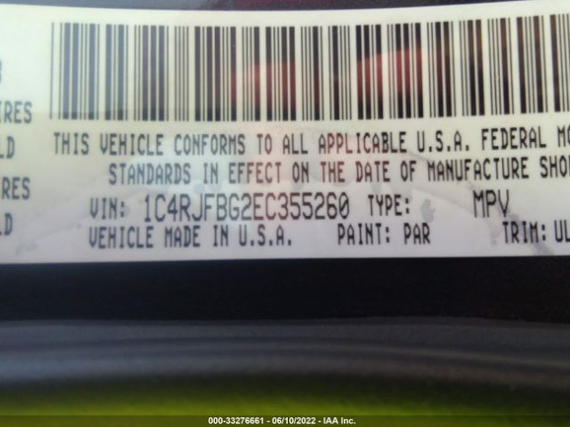 1C4RJFBG2EC355260 Jeep Grand Cherokee Limited
