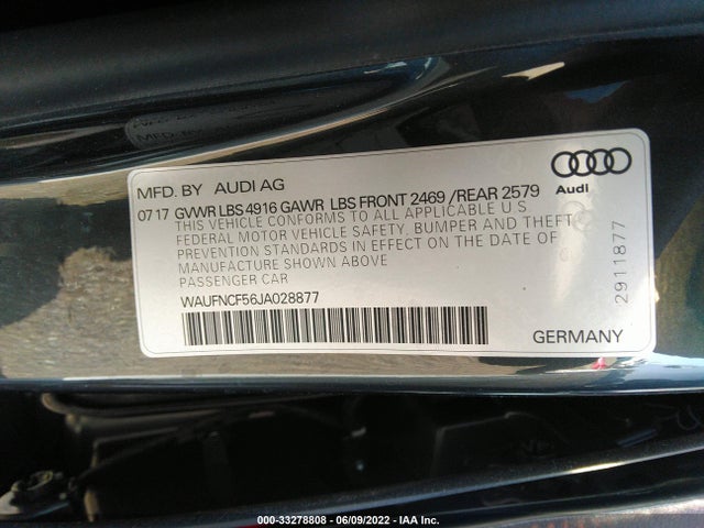 2018 Audi A5, VIN: WAUFNCF56JA028877