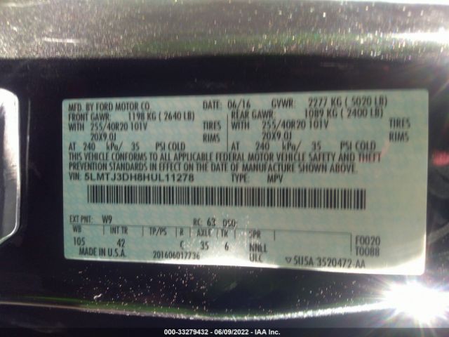5LMTJ3DH8HUL11278 Lincoln Mkc Reserve