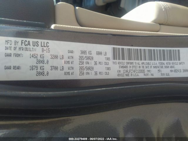 1C4RJFCT4FC123935 Jeep Grand Cherokee Overland