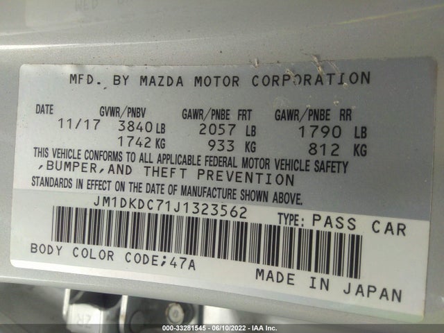 2018 Mazda CX-3, VIN: JM1DKDC71J1323562