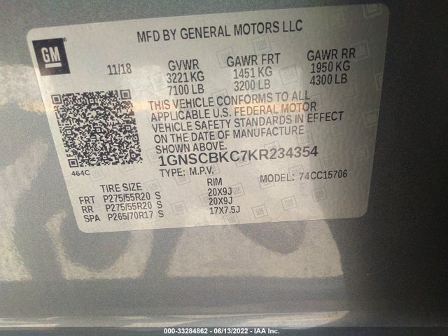 Chevrolet Tahoe Lt 2019 1GNSCBKC7KR234354 Image 9