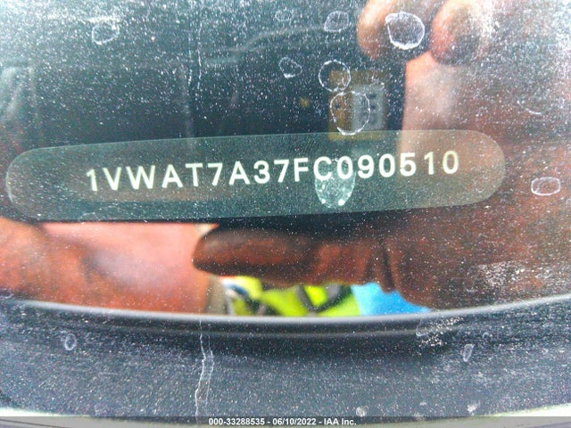 1VWAT7A37FC090510 Volkswagen Passat 1.8t Wolfsburg Ed