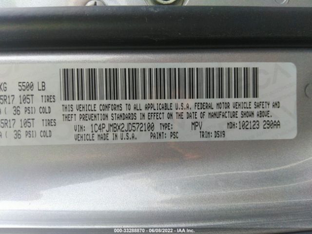 1C4PJMBX2JD572100 Jeep Cherokee Trailhawk