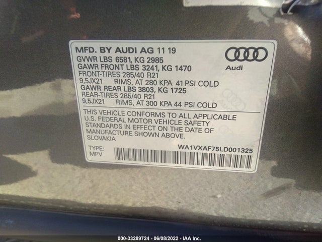 2020 Audi Q7, VIN: WA1VXAF75LD001325