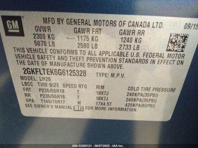 2GKFLTEK6G6125328 GMC Terrain Sle