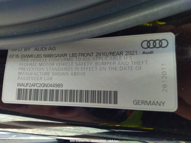 2016 Audi S6, VIN: WAUF2AFC2GN044989