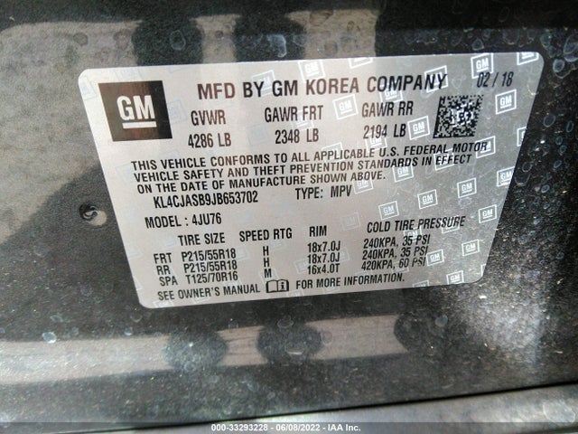 KL4CJASB9JB653702 Buick Encore Preferred