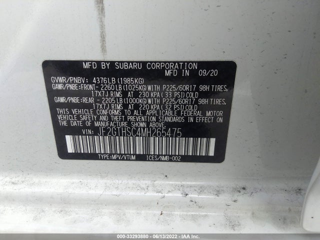 2021 Subaru Crosstrek, VIN: JF2GTHSC4MH265475