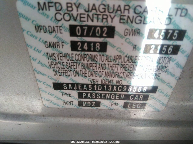 2003 JAGUAR X-TYPE SAJEA51D13XC98558 Photo 8