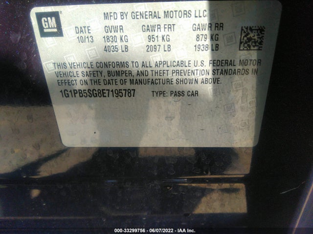 Chevrolet CRUZE LS 2014 1G1PB5SG8E7195787 Image 10