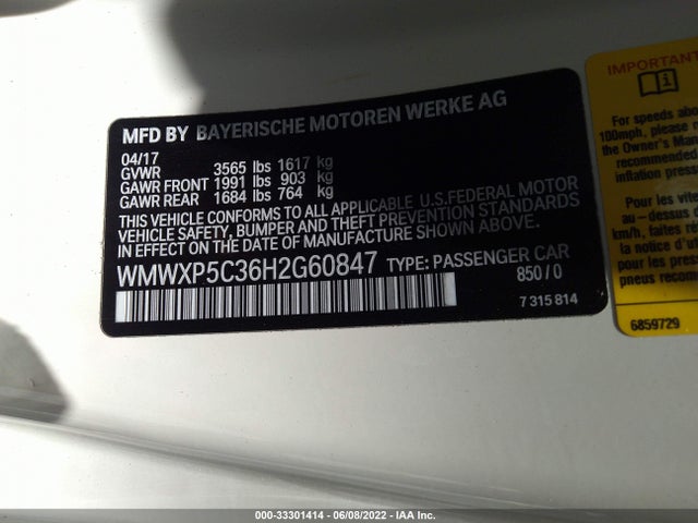 2017 Mini Hardtop, VIN: WMWXP5C36H2G60847