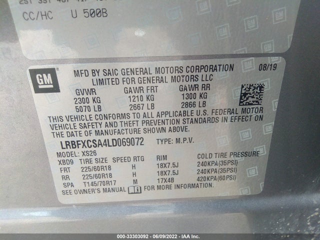 Buick Envision Essence 2020 LRBFXCSA4LD069072 Image 10