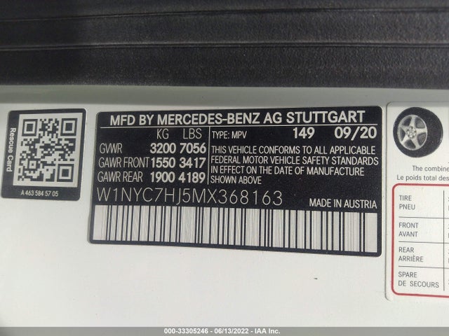 2021 Mercedes-Benz G-Class, VIN: W1NYC7HJ5MX368163